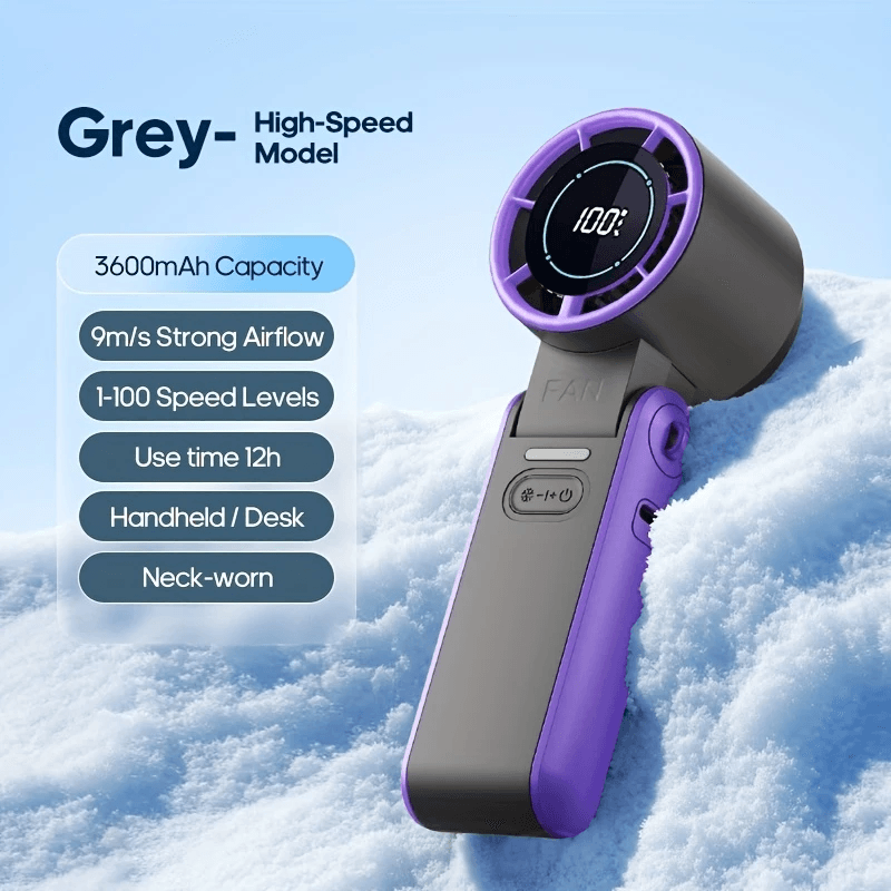 Foldable Rechargeable Cooling Fan – Turbo Handheld Fan with Adjustable Speed - CartRare