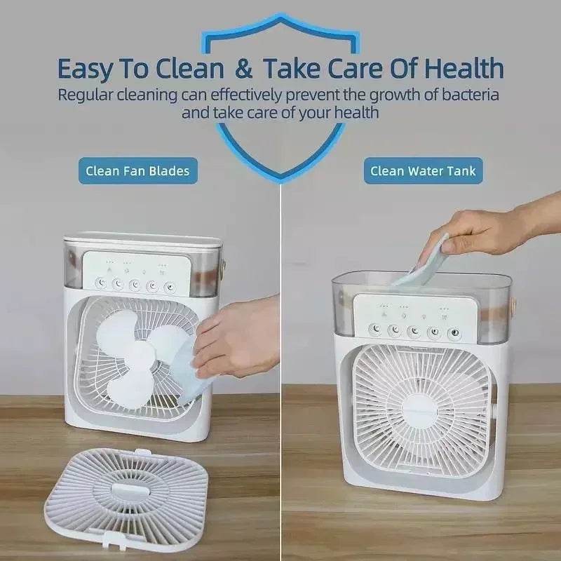 3-in-1 Portable Air Cooler Fan with Humidifier and LED Light - CartRare