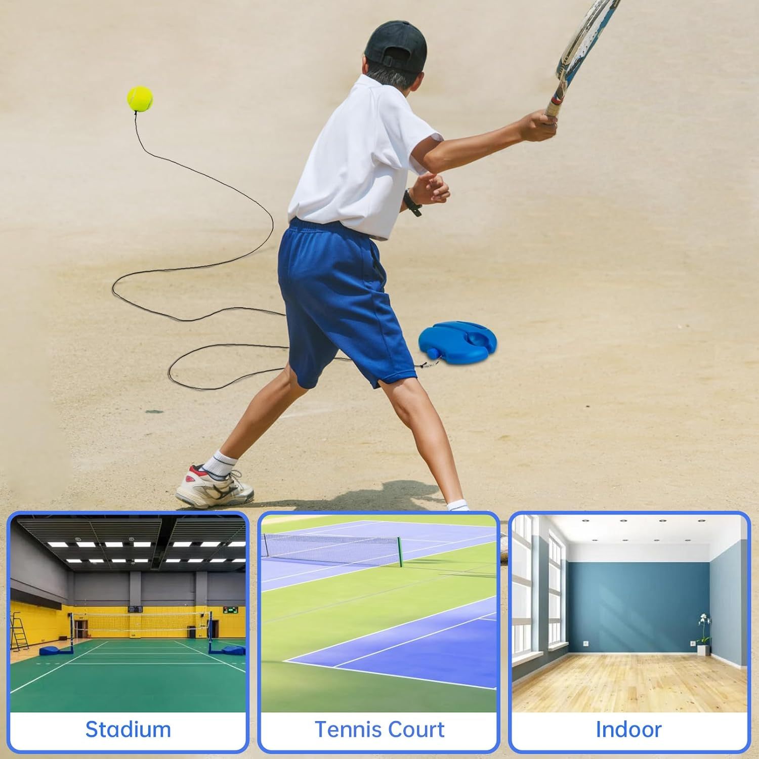 Tennis Trainer Rebound Ball for Solo Practice Indoor & Outdoor