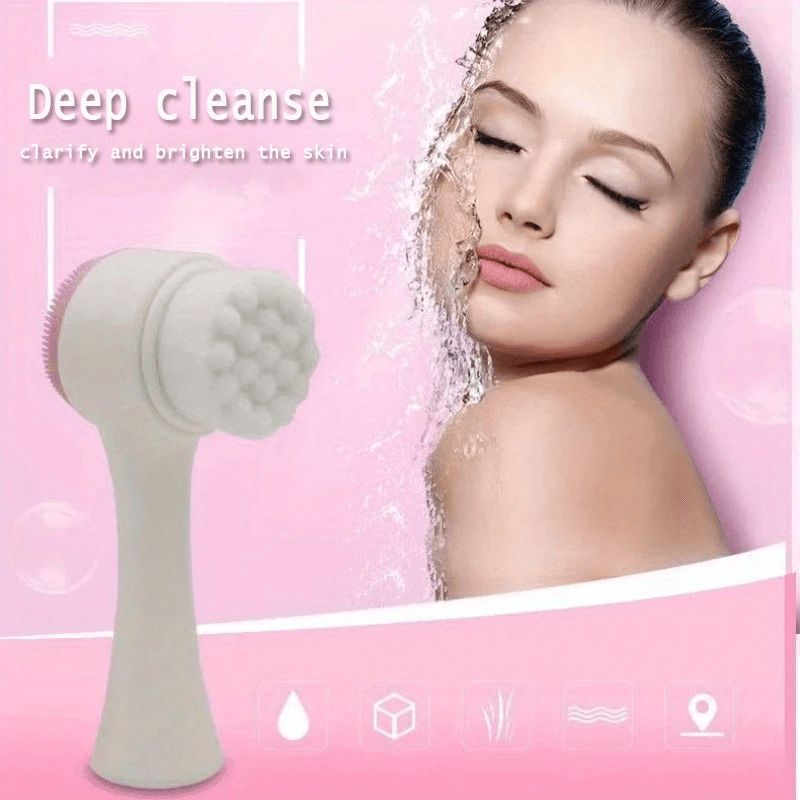 3D Silicone Face Cleansing Brush Dual-Sided Exfoliator - CartRare