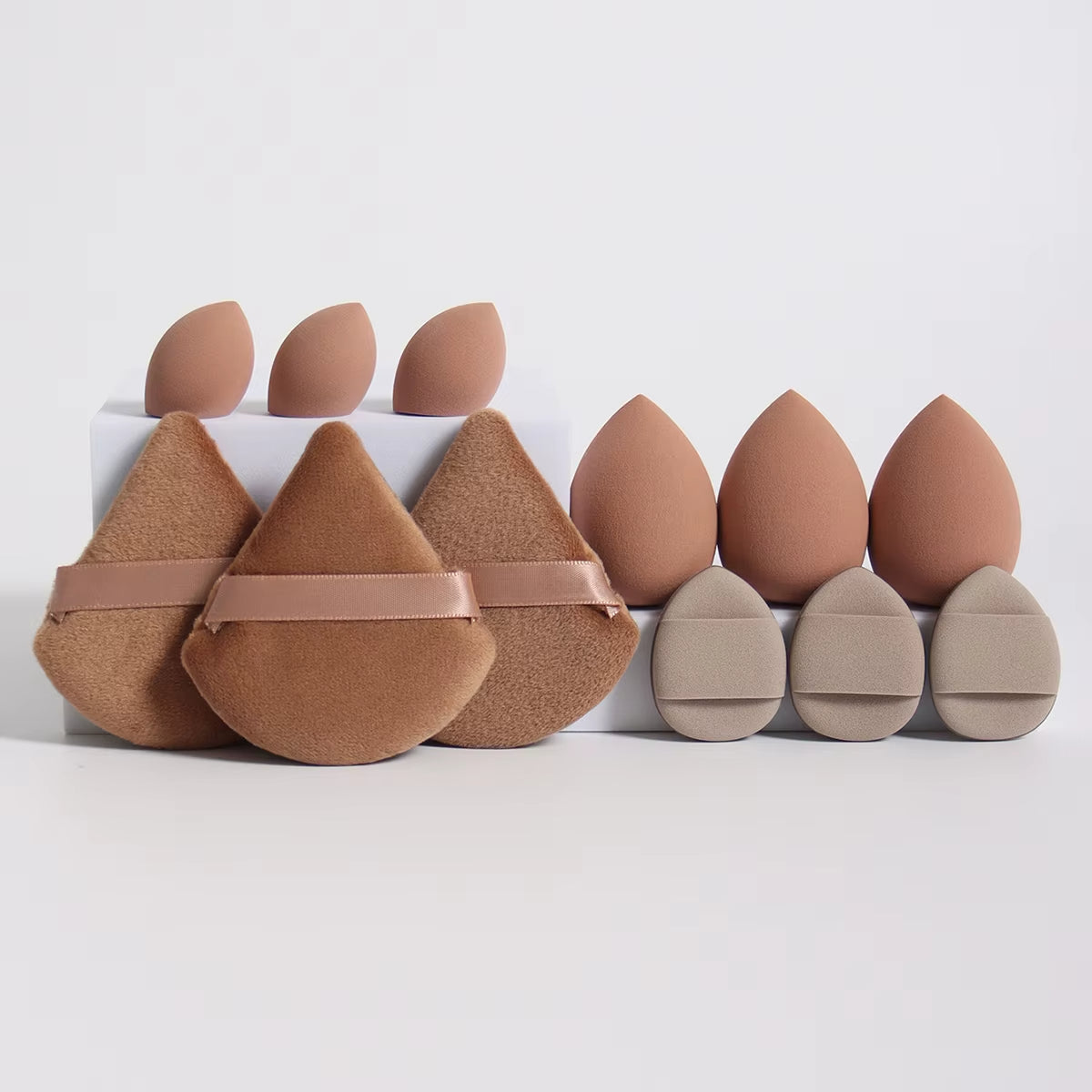 12-Piece Makeup Sponge Set – Loose Powder Puffs, Mini Cushions, Beauty Blenders for All Uses