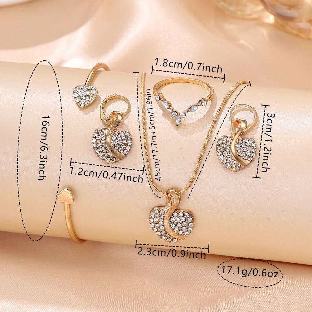 Luxury Women’s Gold Quartz Watch & Jewelry Set
