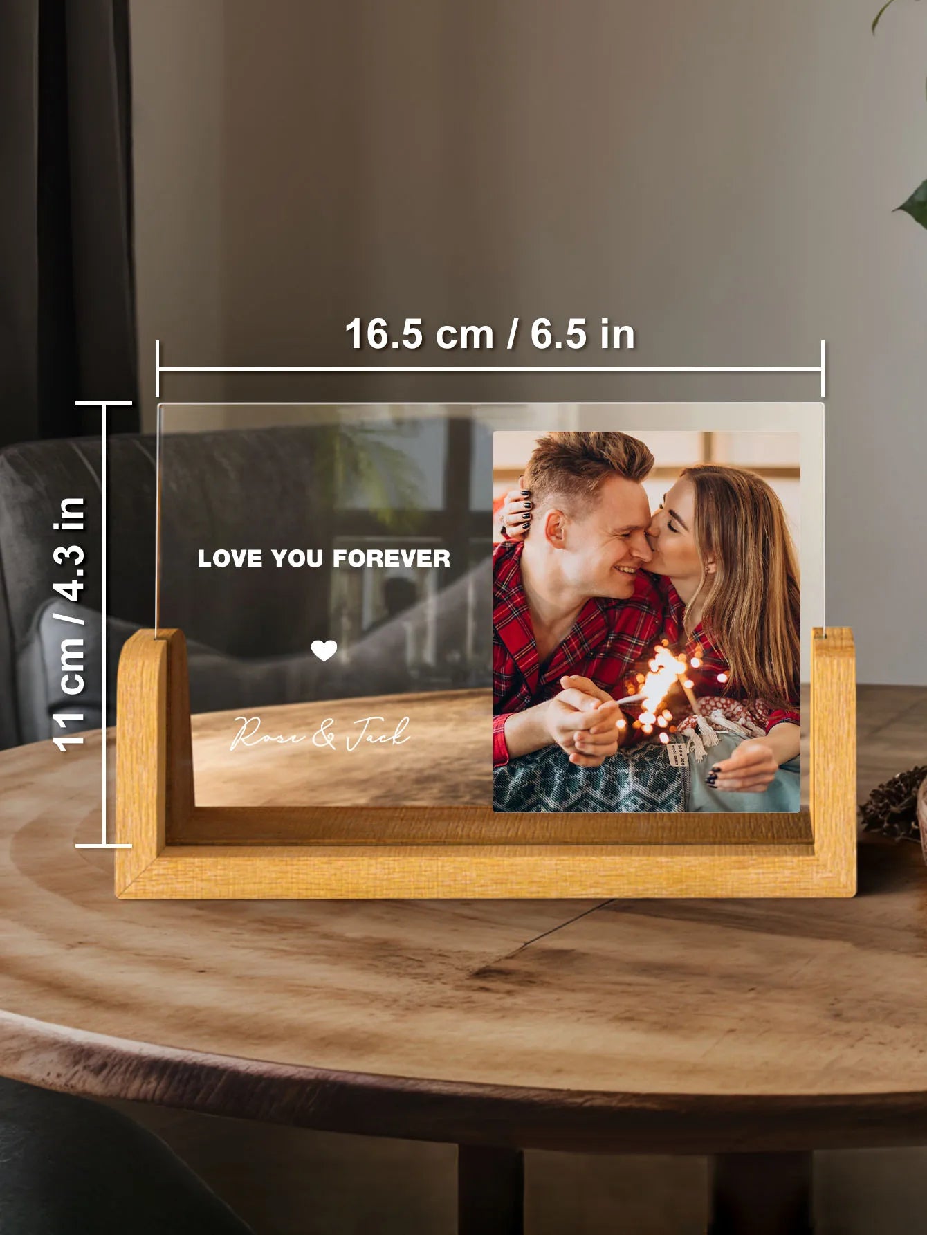 Personalized Acrylic Photo Plaque with Custom Text Gift