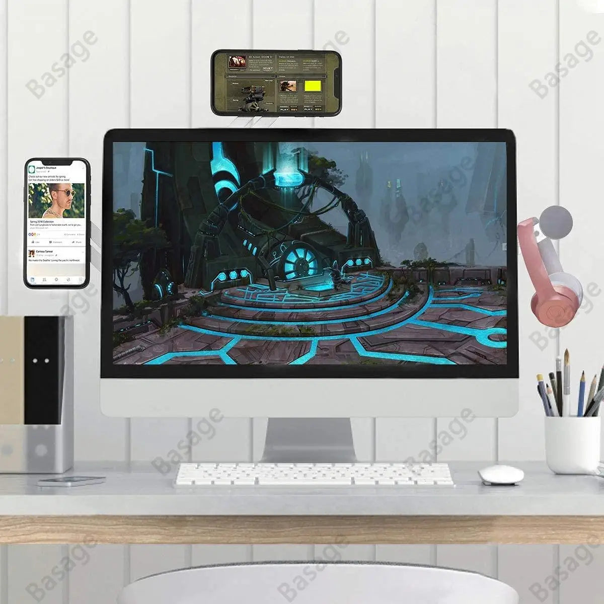 Foldable Magnetic Laptop Phone Holder – Aluminum Side Mount Clip - CartRare