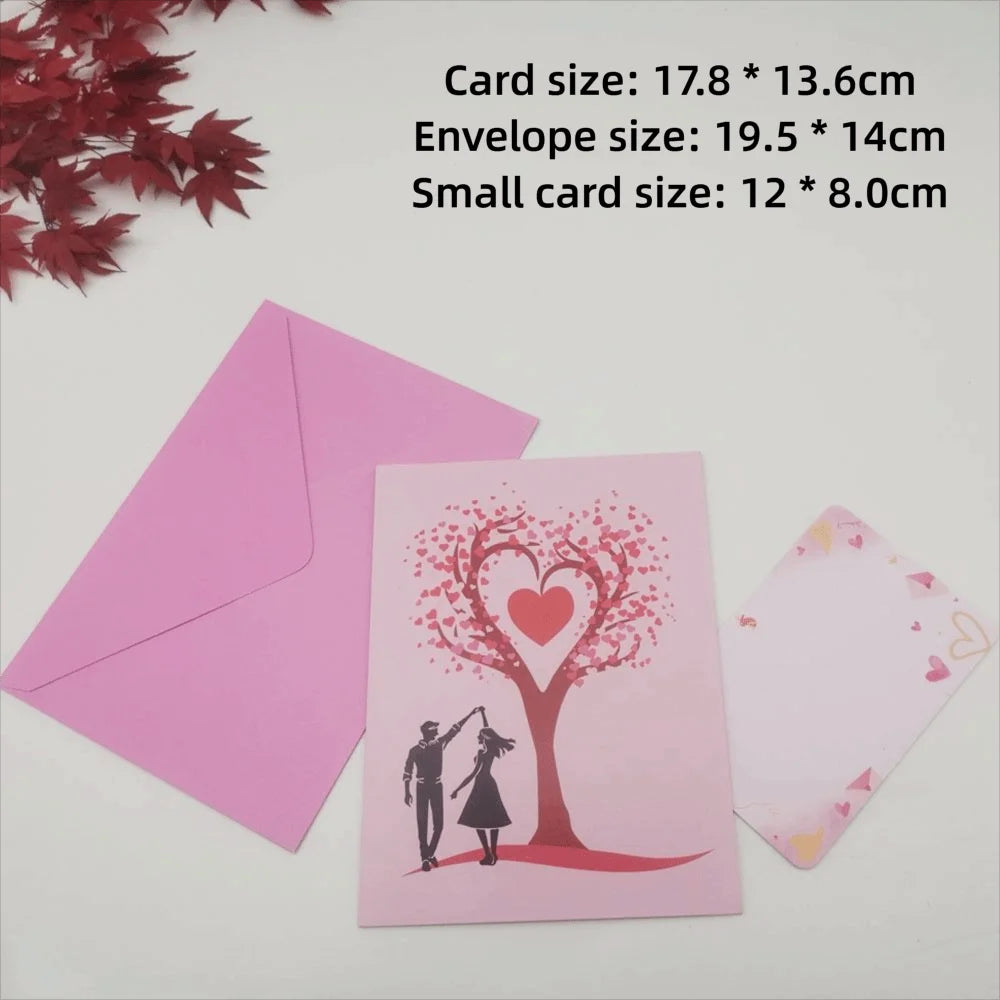 3D Pop Up Heart Tree Couple Card Romantic Anniversary Gift