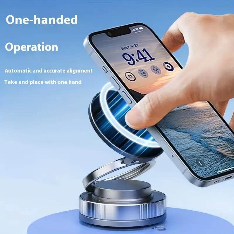 360° Magnetic Car Phone Mount with Foldable Adjustable Suction Design - CartRare