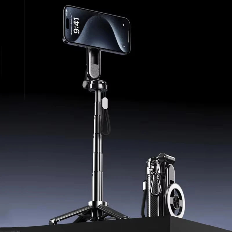 Phone holder with smartphone on a black background