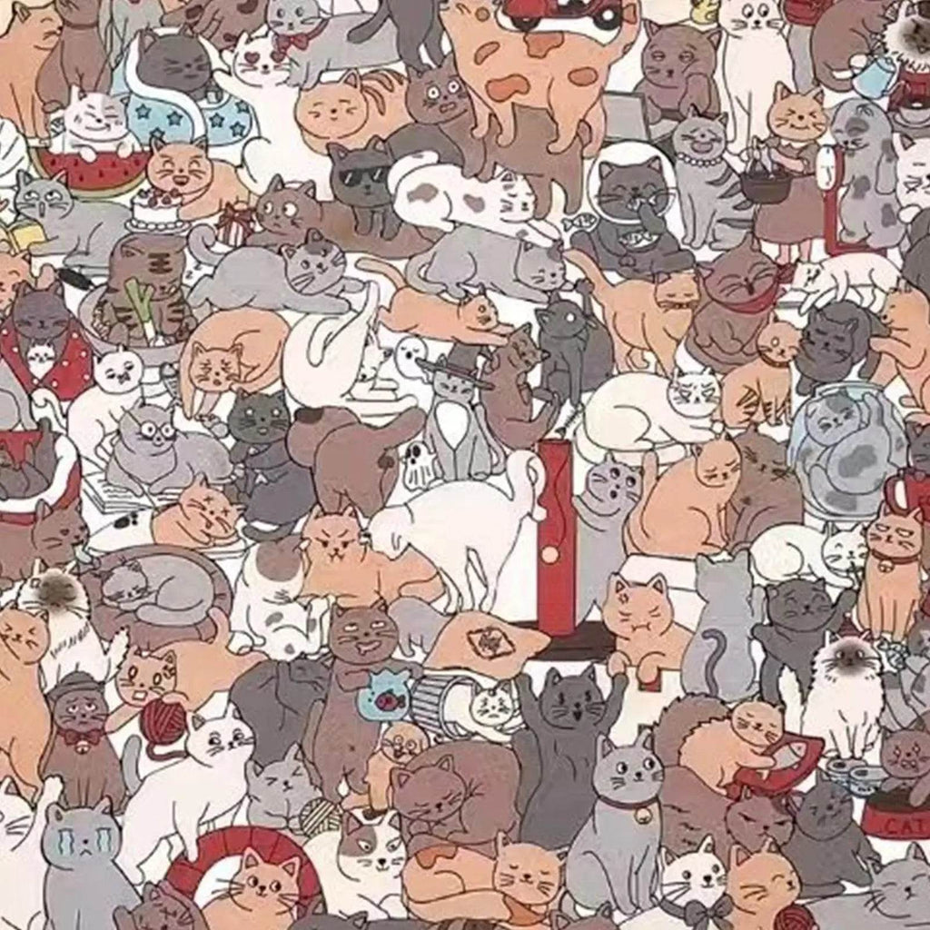 135-Piece Cat Shaped Wooden Puzzle – Colorful Morandi Animal Art Jigsaw - CartRare