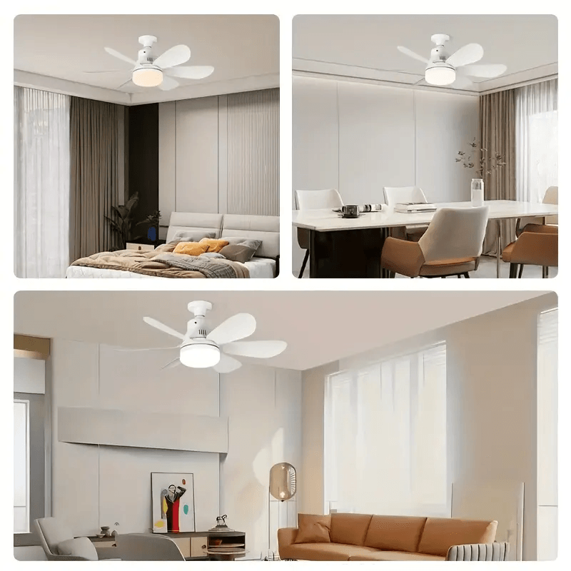 LED 30W Ceiling Fan Light with Remote Control – Dimmable E27 for Living Room, Study & Home Use (85-265V) - CartRare