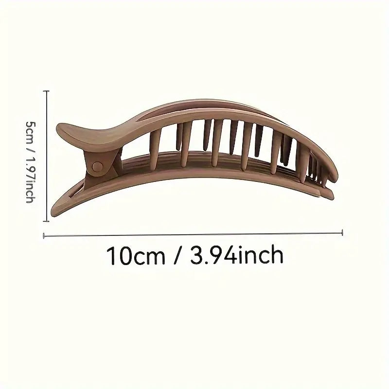 Leopard Matte Oval Hair Claw Clip – Curved Acrylic Barrette for Women’s Everyday Styling