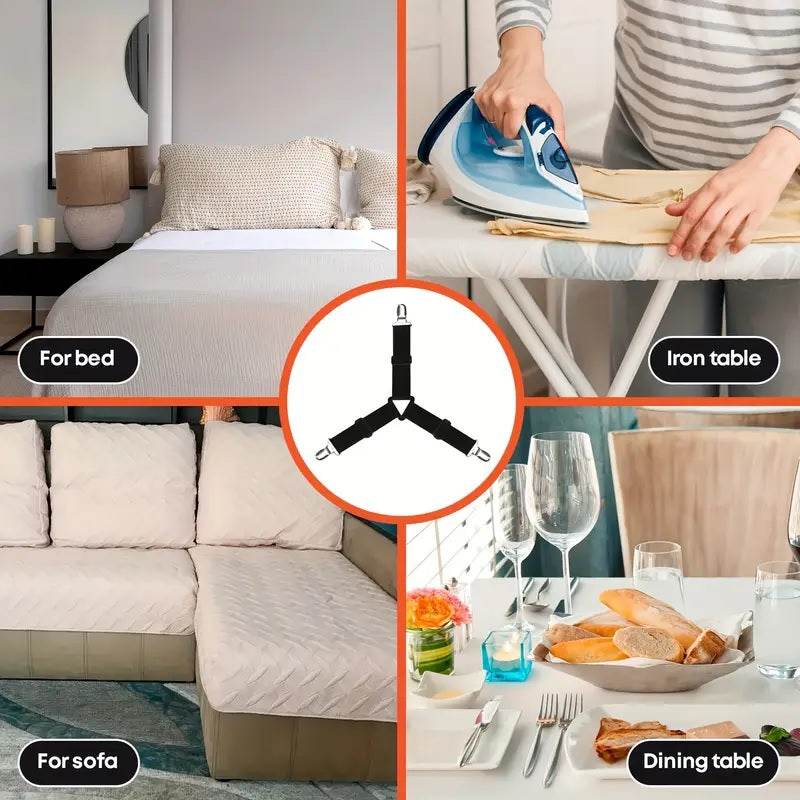 4-Piece Bed Sheet Holder Straps Set for Secure Mattress Fit - CartRare