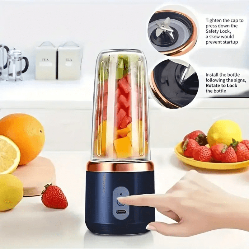Portable USB Juicer Blender – Multifunction Electric Fruit Mixer for Smoothies, Shakes & Juices - CartRare