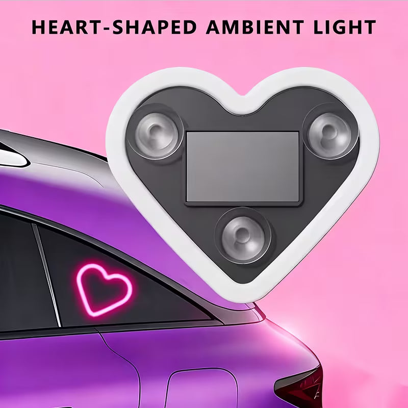 LED Car Heart Display – Romantic Pixel LED Heart Light for Car Rear Window