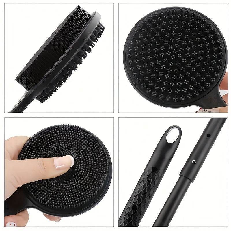 Ergonomic Long Handled Silicone Bath Brush Soft Bristles for Deep Cleaning - CartRare