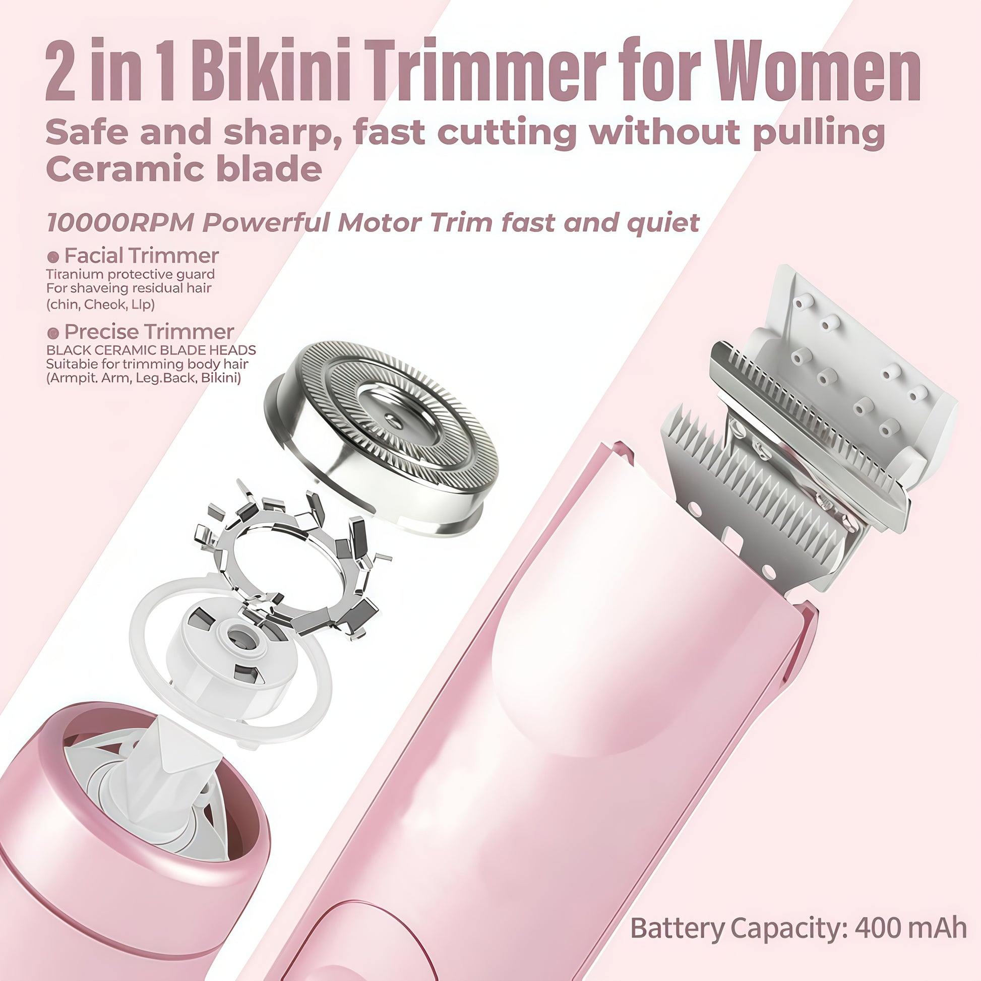 2-in-1 Bikini & Facial Trimmer for Women - CartRare