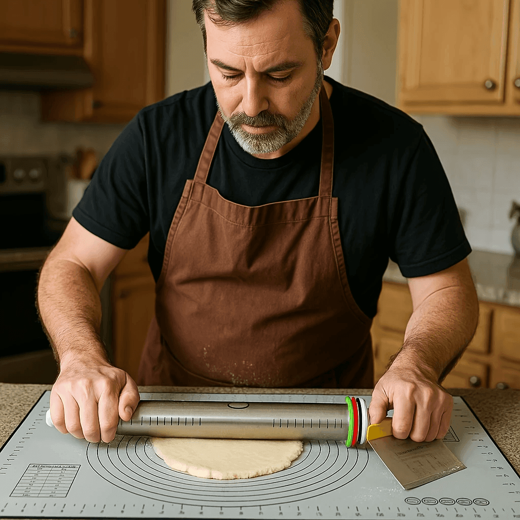 Adjustable Stainless Steel Rolling Pin – 43cm Dough & Fondant Roller with Thickness Rings for Baking & Cake Decorating - CartRare