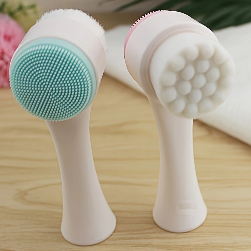 3D Silicone Face Cleansing Brush Dual-Sided Exfoliator - CartRare