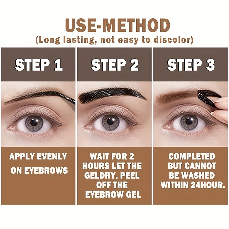 Easy Peel Off Eyebrow Gel Long-Lasting, Waterproof & Smudge Proof - CartRare