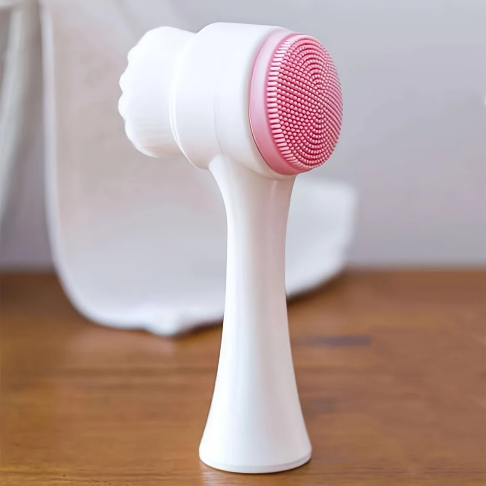 3D Silicone Face Cleansing Brush Dual-Sided Exfoliator - CartRare