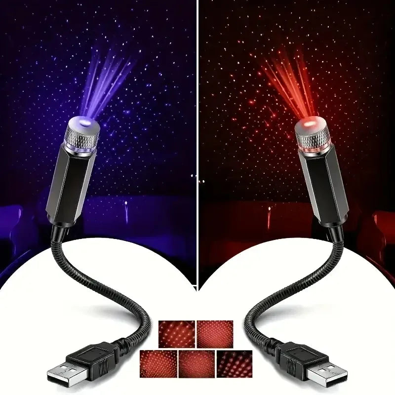 Mini LED Car Roof Star Night Light Projector – USB Adjustable Galaxy Lamp for Auto Ceiling & Room Decor - CartRare
