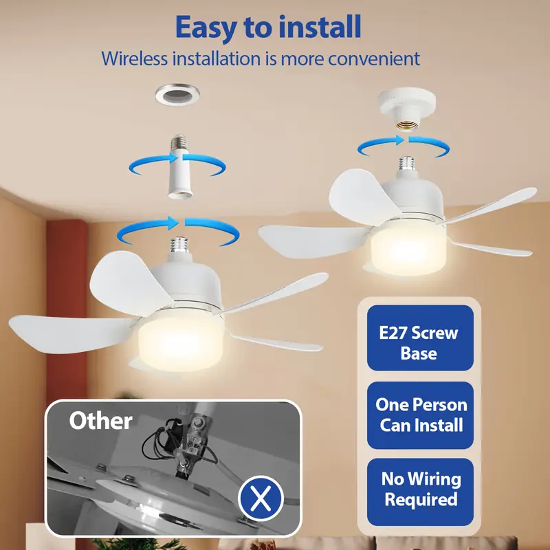 LED 30W Ceiling Fan Light with Remote Control – Dimmable E27 for Living Room, Study & Home Use (85-265V) - CartRare