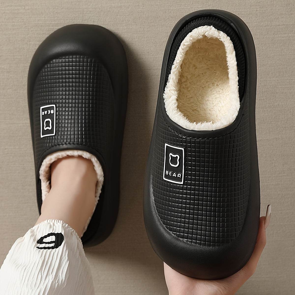 Winter Plush Slippers Soft Fleece Lining, Cushioned EVA Sole & Non-Slip TPR Grip Cozy Indoor Outdoor Home Slip-Ons for All Seasons - CartRare