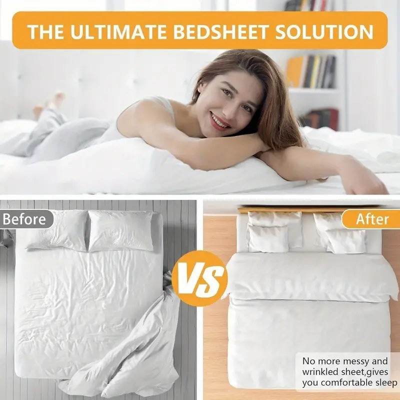 4pcs Invisible Non-Slip Bed Sheet Grippers – Secure Fasteners for Sheet Corners - CartRare