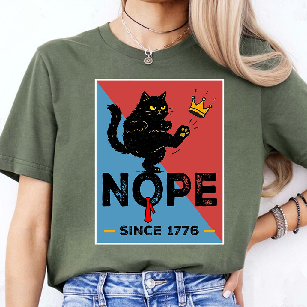 No Kings in America Black Cat Shirt, Anti-Trump Protest Shirt, Patriotic Democracy Shirt, No Kings in America, Not my President Shirt 682481