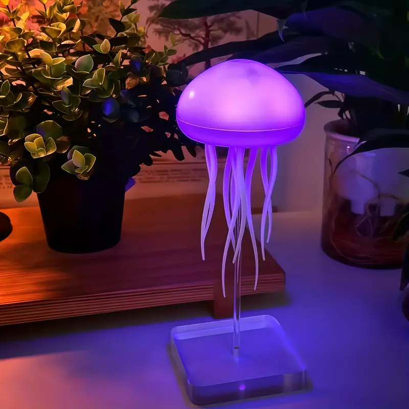 Voice-Controlled Jellyfish Night Light | Ambient LED Mood Lamp for Home Decor - CartRare