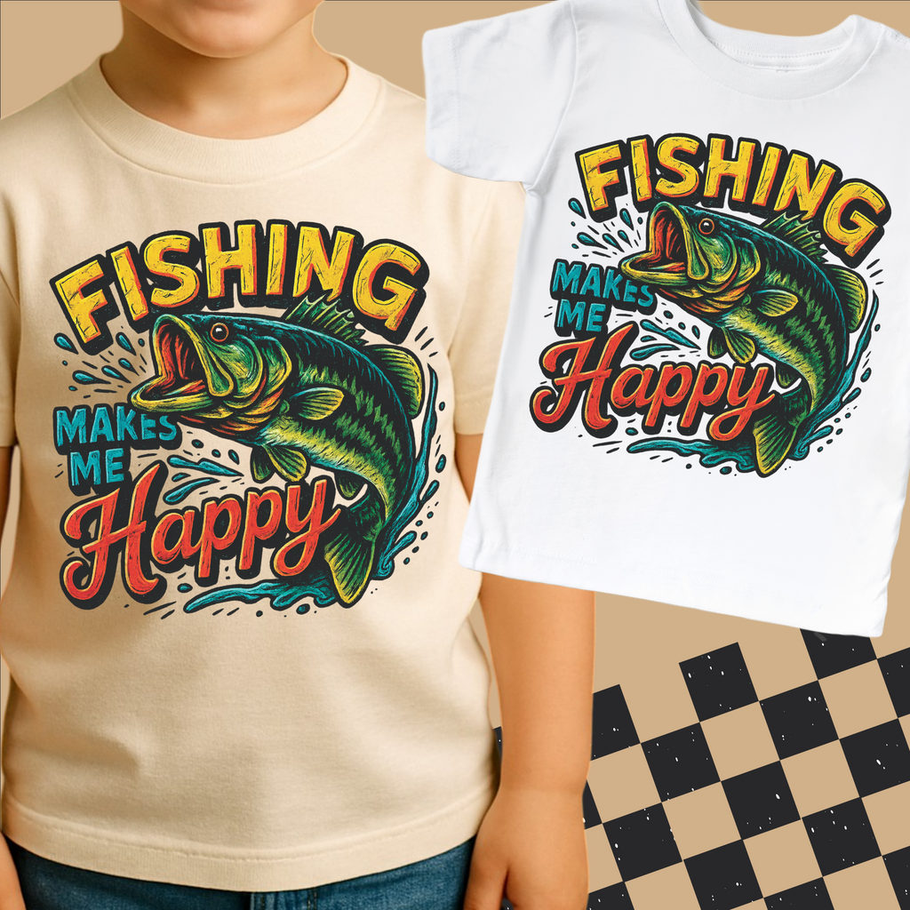 Fishing Make Me Happy Shirt - Bass Fishing Outdoors Tee