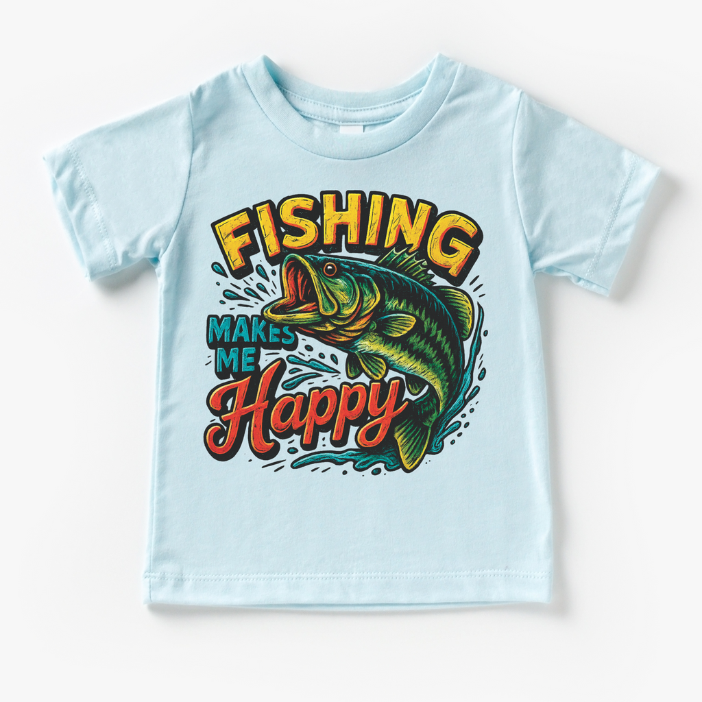 Fishing Make Me Happy Shirt - Bass Fishing Outdoors Tee