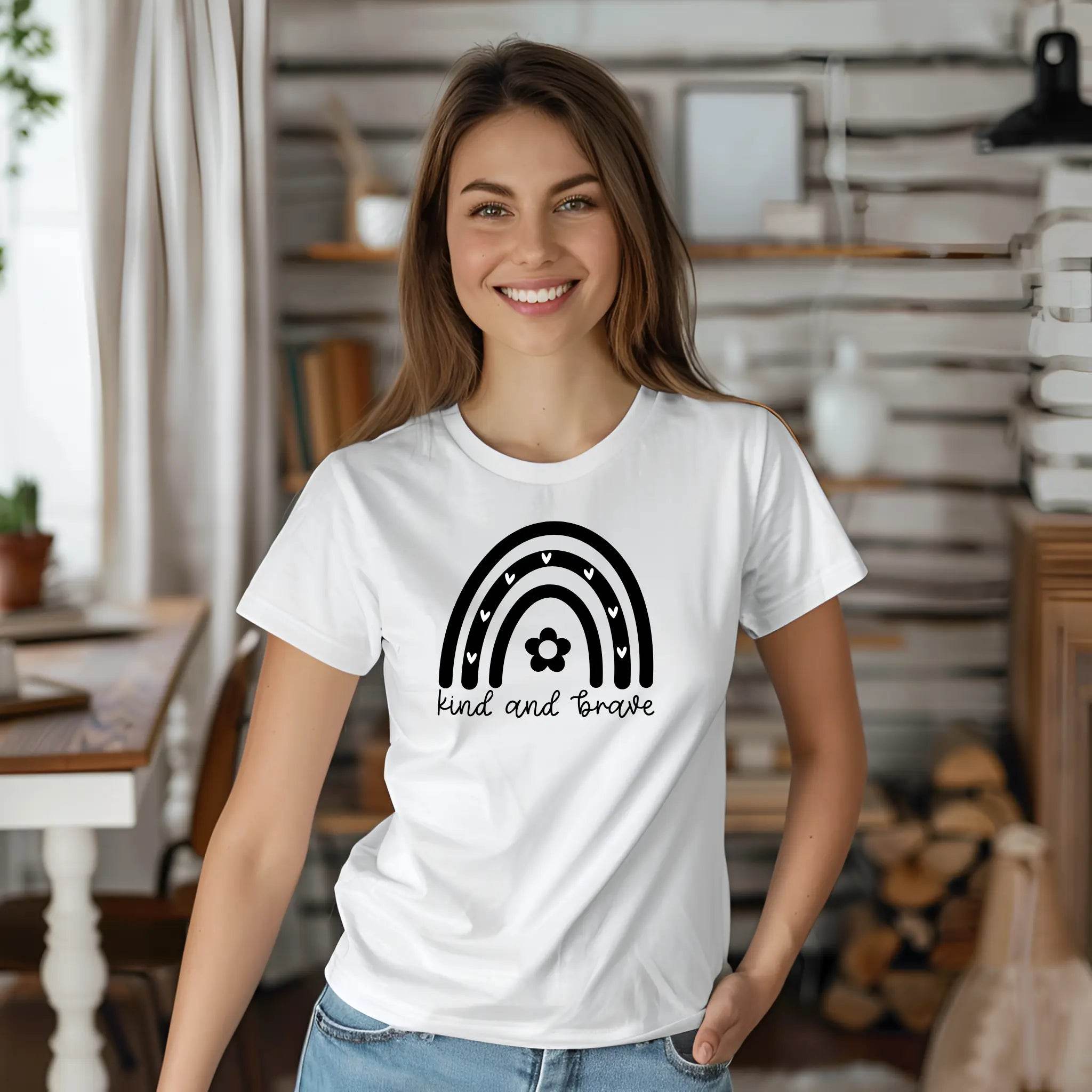 Kind and Brave T-Shirt – Empowering Everyday Style - CartRare