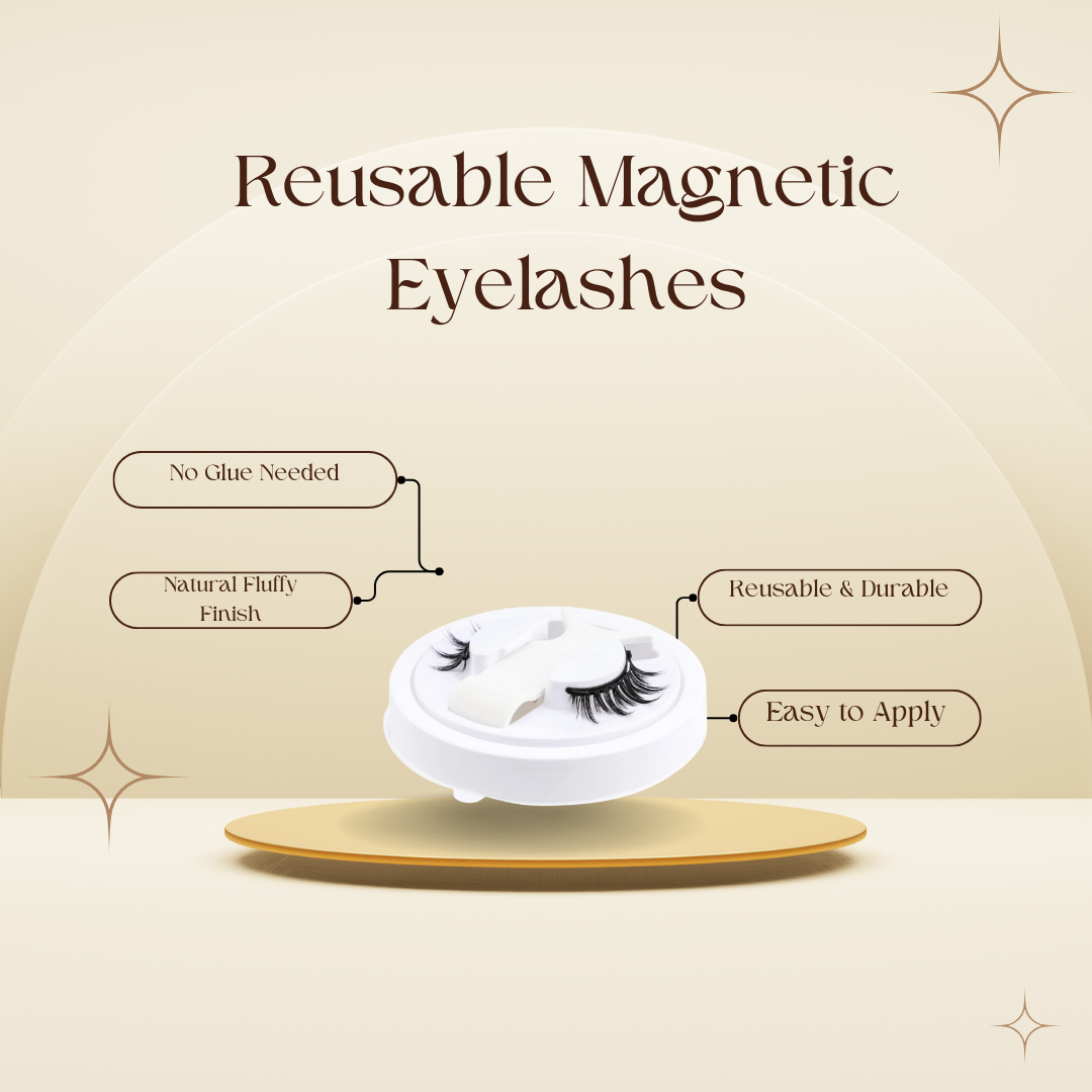Reusable Magnetic Eyelashes Set Mink Lashes with Tweezers - CartRare