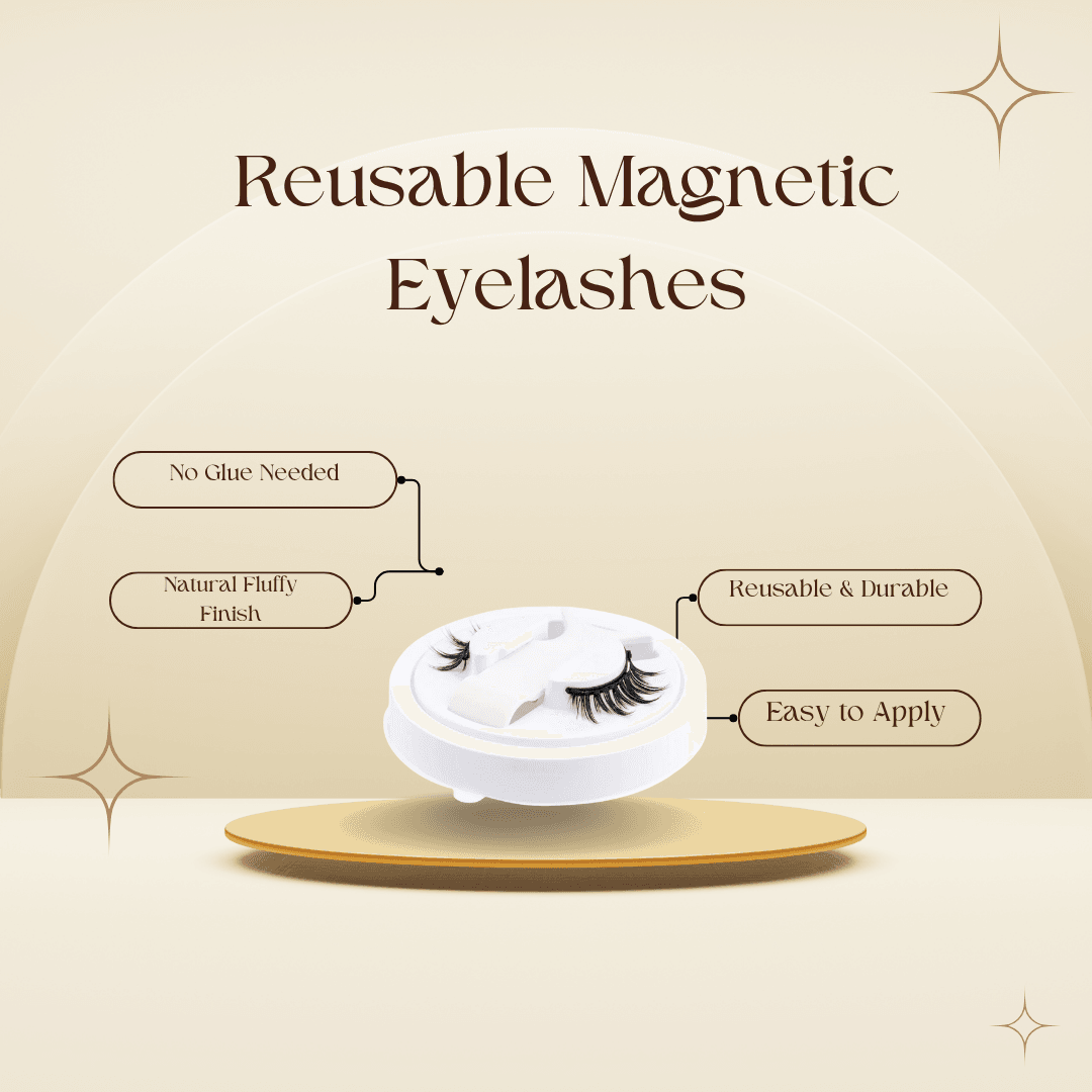 Reusable Magnetic Eyelashes Set Mink Lashes with Tweezers - CartRare