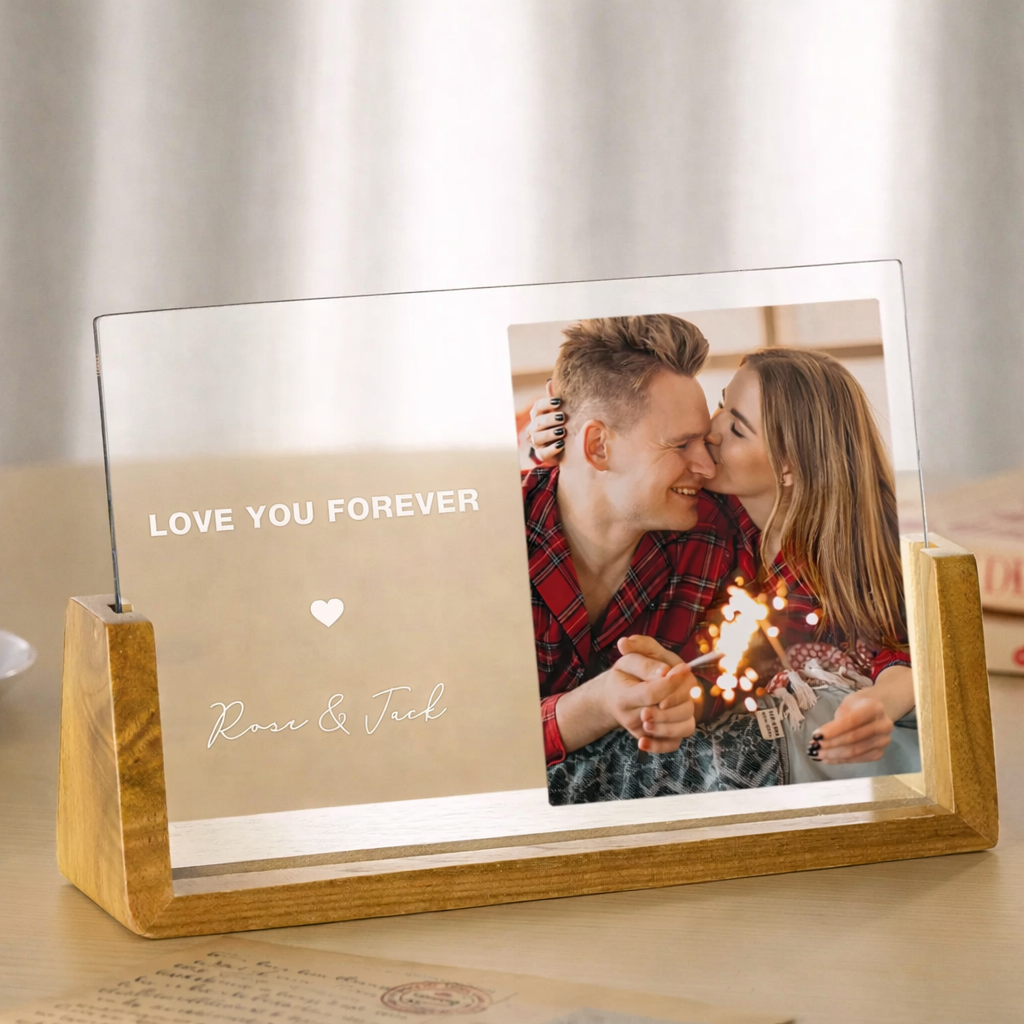 Personalized Acrylic Photo Plaque with Custom Text Gift