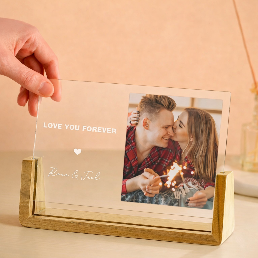 Personalized Acrylic Photo Plaque with Custom Text Gift