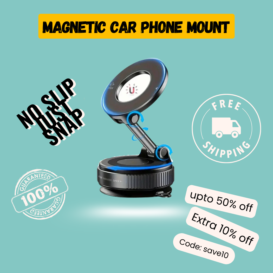 Magnetic Car Phone Mount – 360° Foldable Aluminum Holder - CartRare