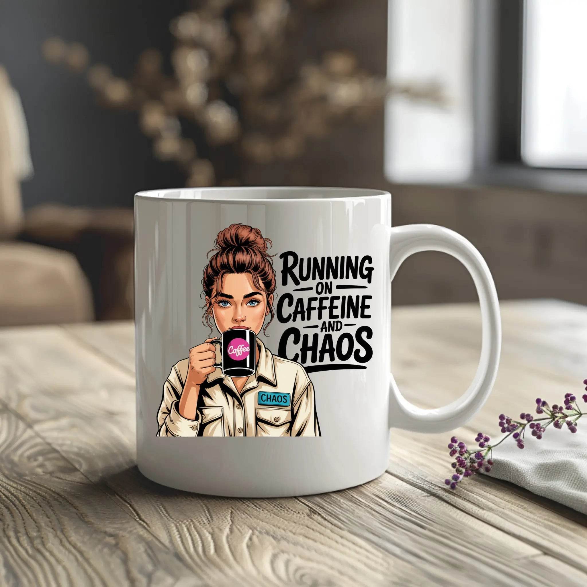 Running on Caffeine and Chaos Mug - CartRare
