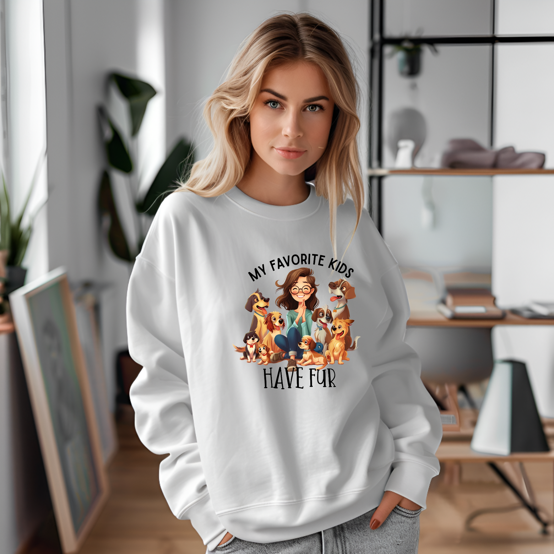 My Favorite Kids Have Fur Sweatshirt – Cozy Pet Lover Pullover