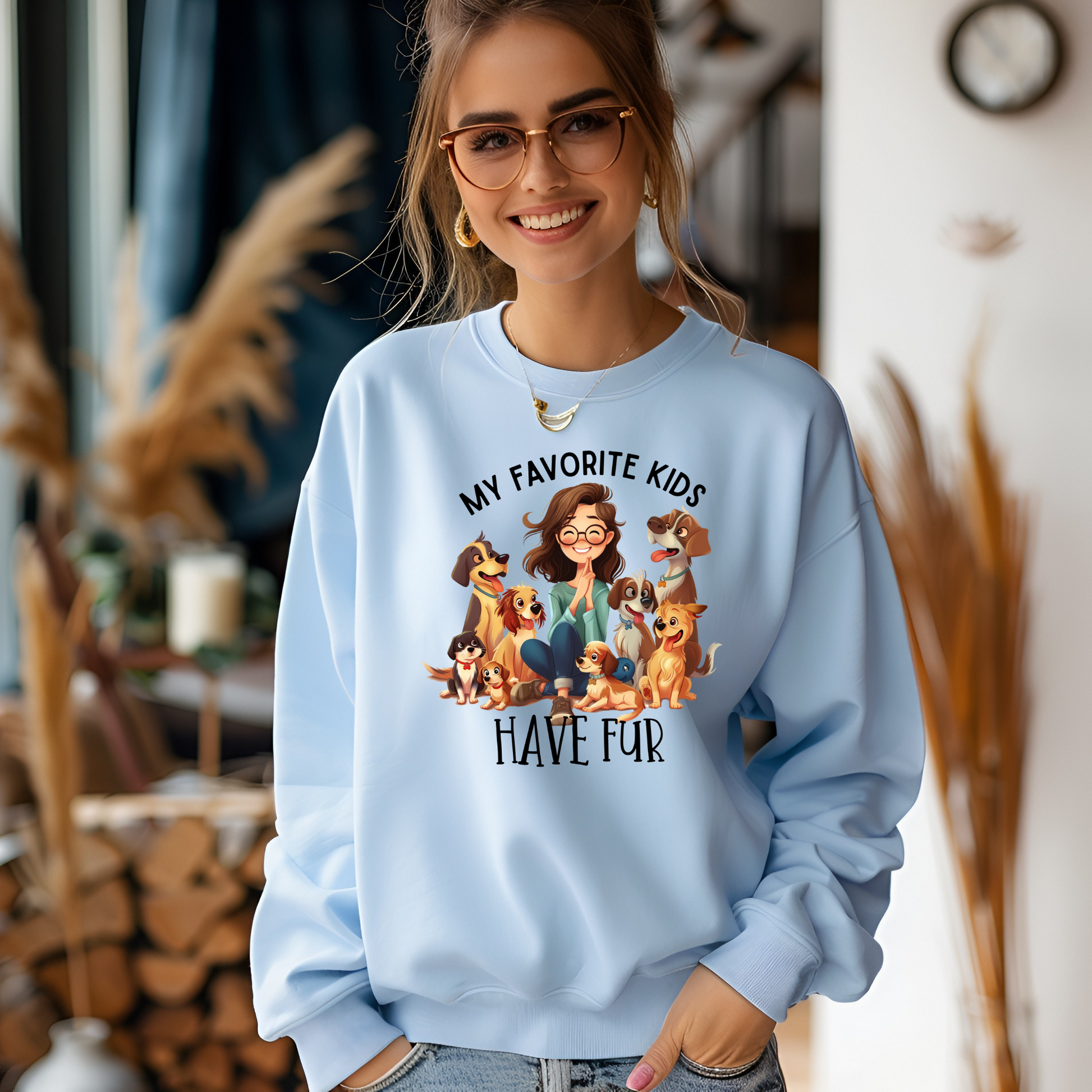 My Favorite Kids Have Fur Sweatshirt – Cozy Pet Lover Pullover
