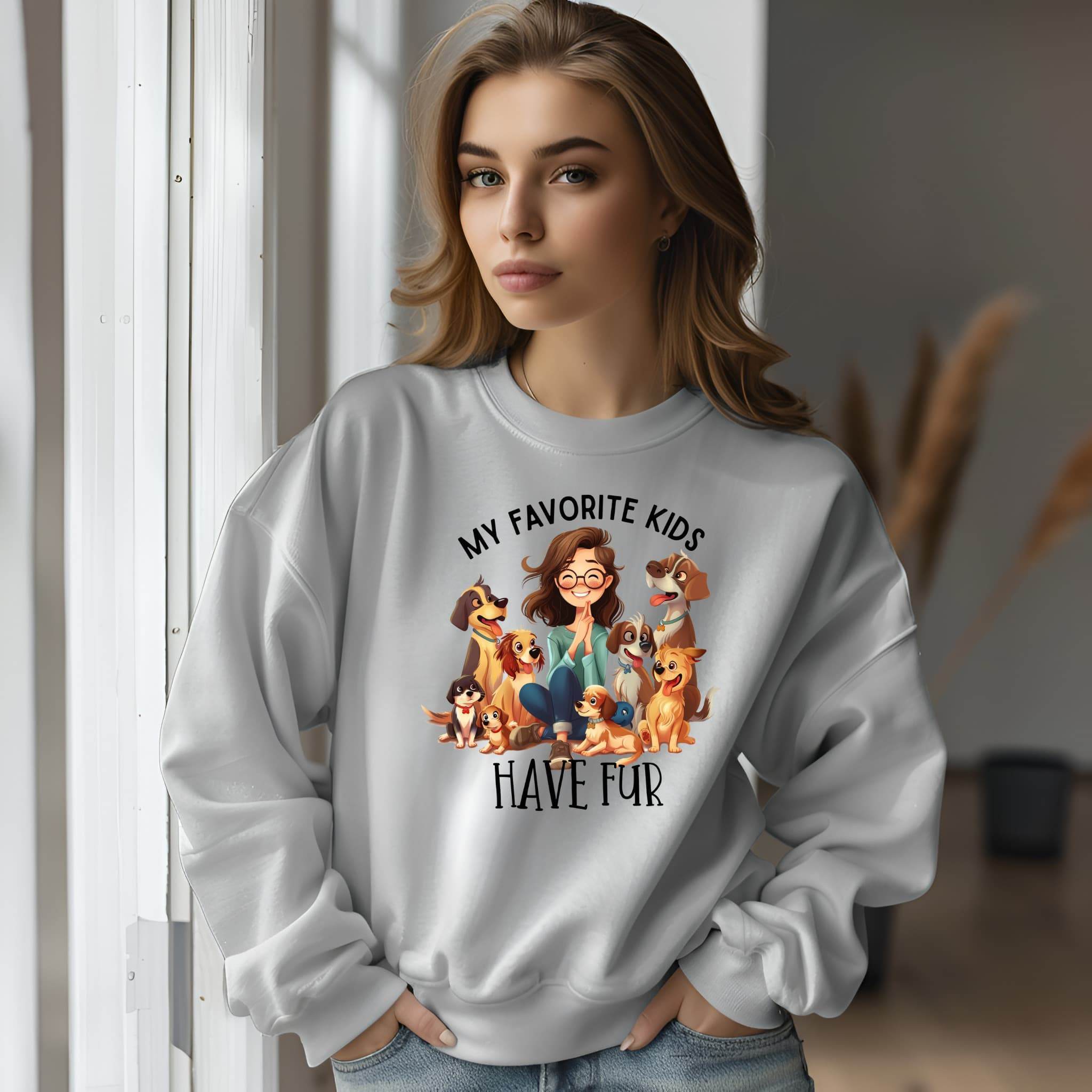 My Favorite Kids Have Fur Sweatshirt – Cozy Pet Lover Pullover - CartRare