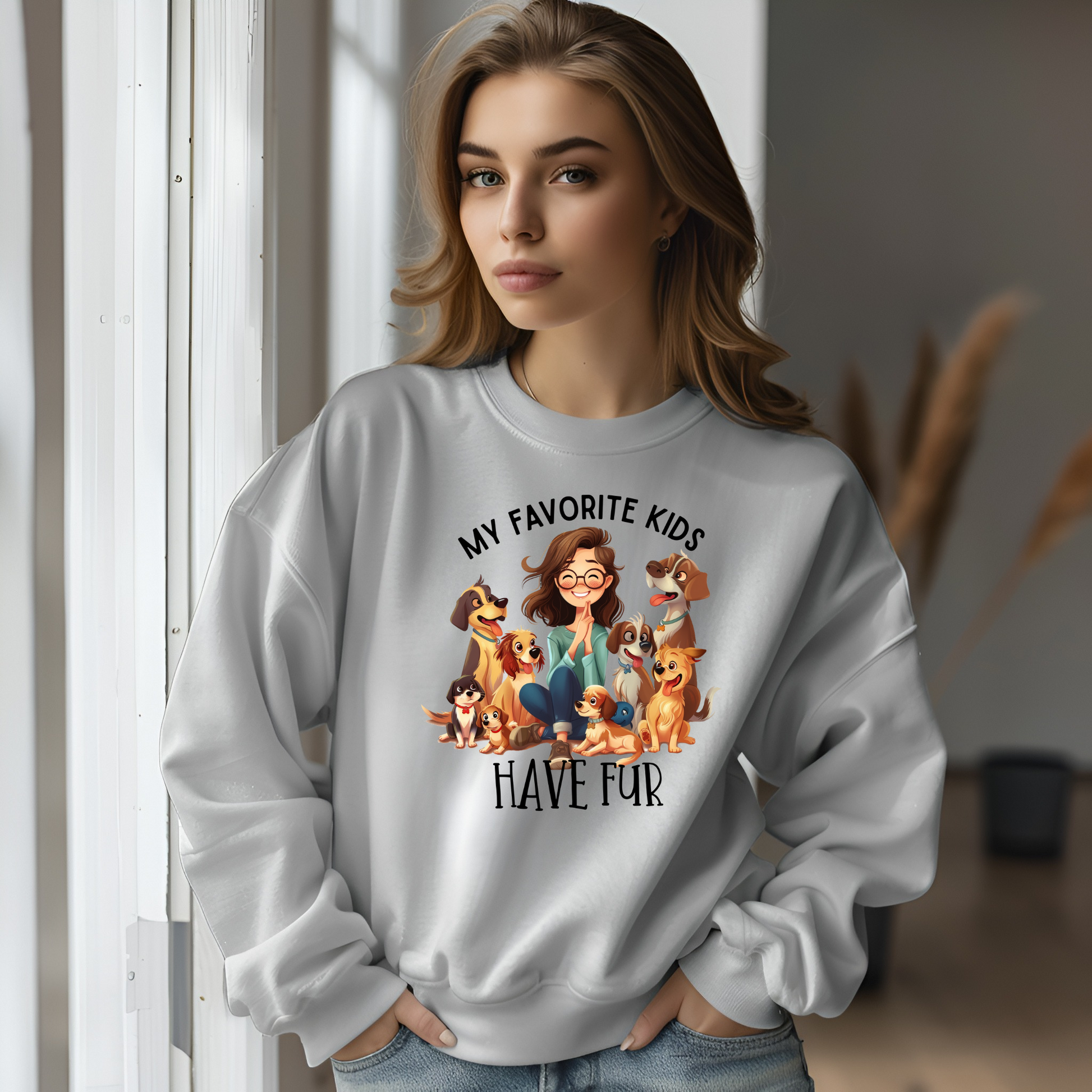 My Favorite Kids Have Fur Sweatshirt – Cozy Pet Lover Pullover