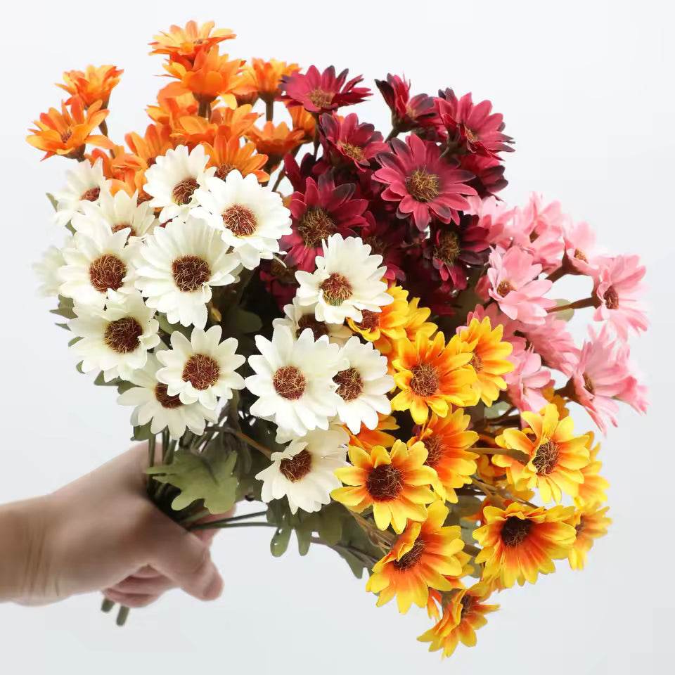 SunsetBloom Everlasting Outdoor Mums – Lifelike Artificial Flowers for Garden & Patio Decor - CartRare