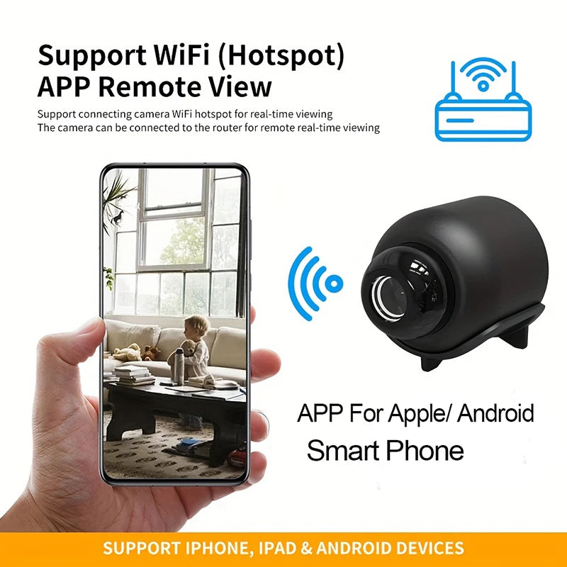 Mini WiFi Camera – HD Wireless Security Camera with Night Vision & Motion Detection