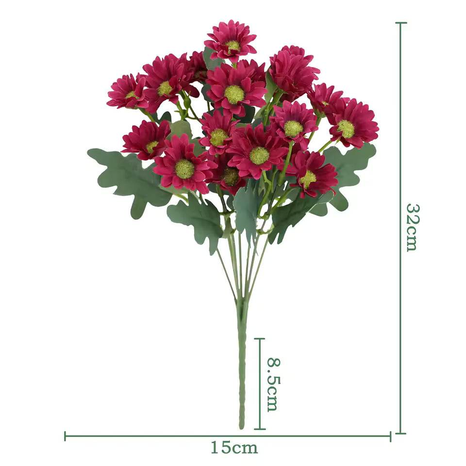 SunsetBloom Everlasting Outdoor Mums – Lifelike Artificial Flowers for Garden & Patio Decor - CartRare