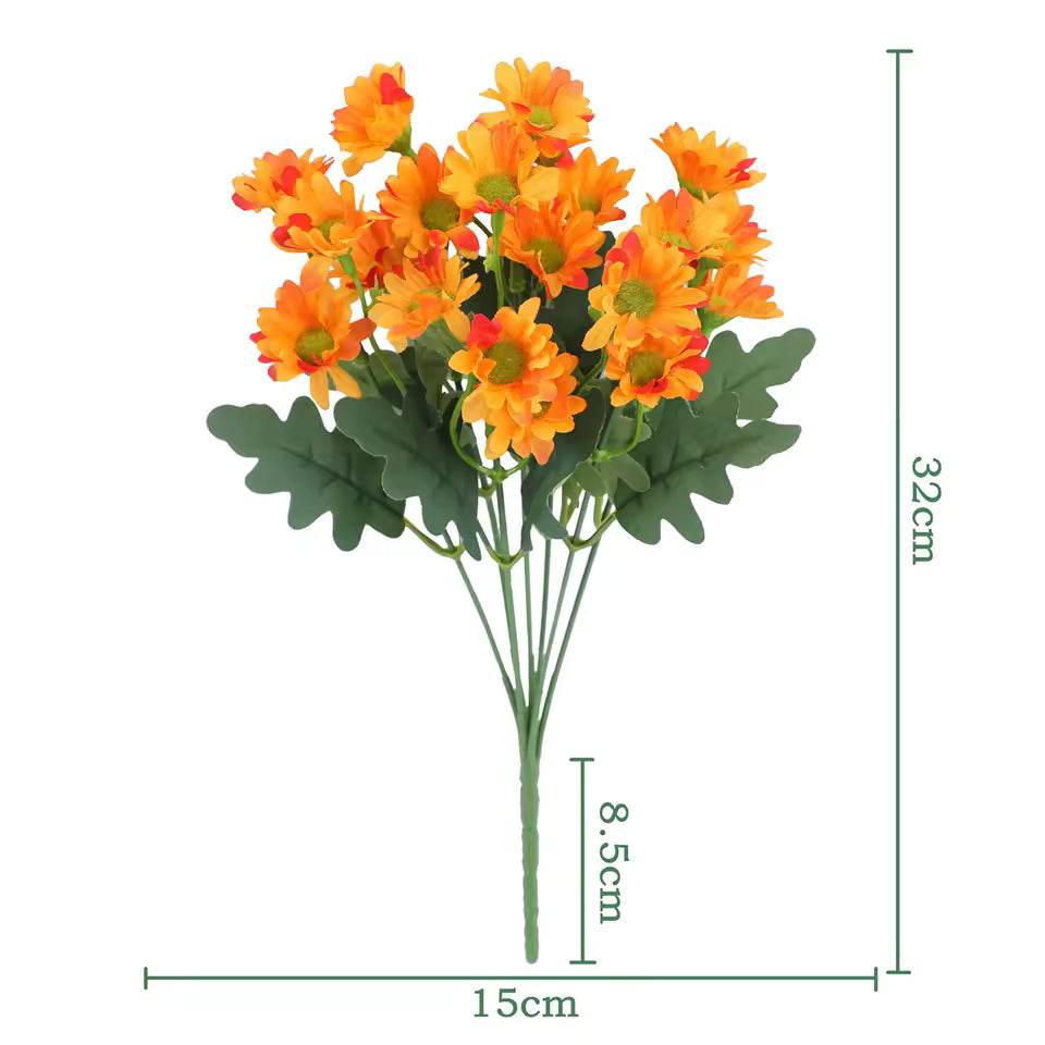 SunsetBloom Everlasting Outdoor Mums – Lifelike Artificial Flowers for Garden & Patio Decor - CartRare