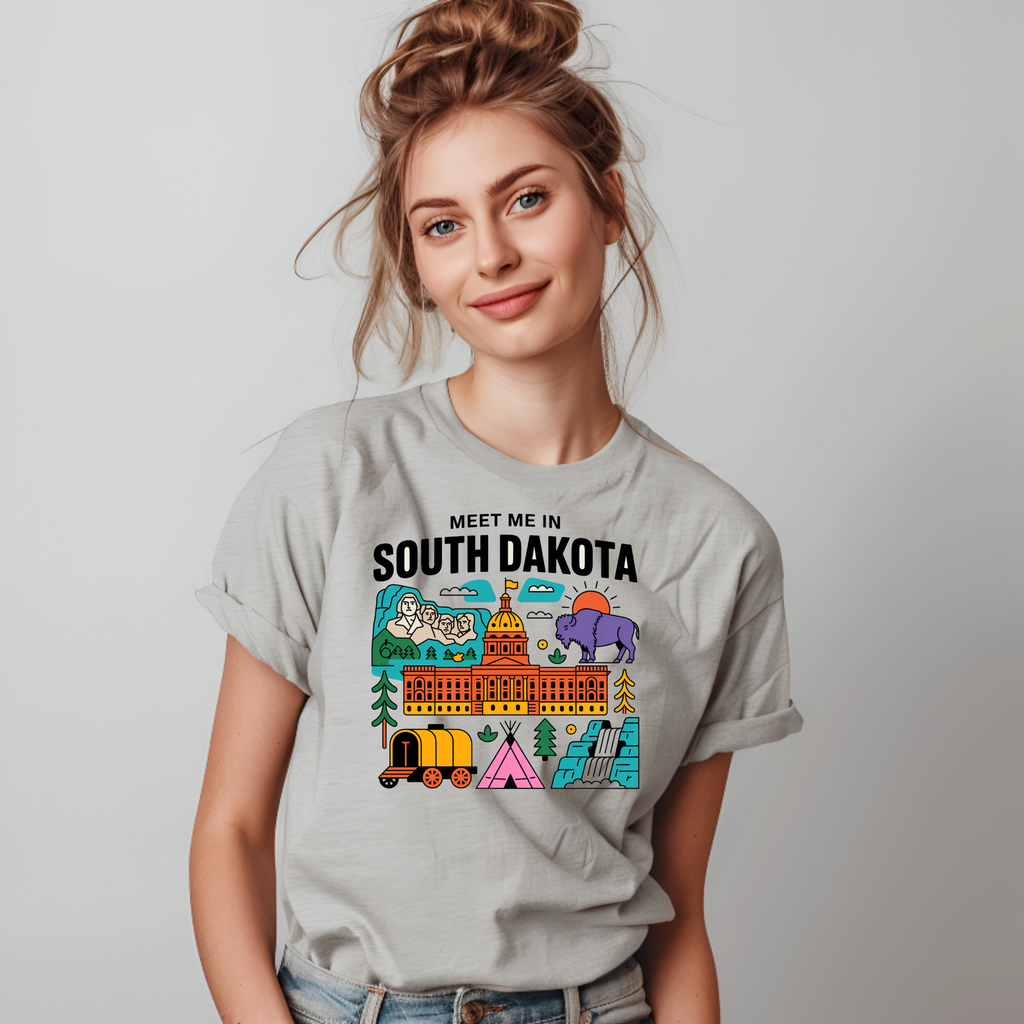 Meet Me in South Dakota T-Shirt – Retro Travel Graphic Tee