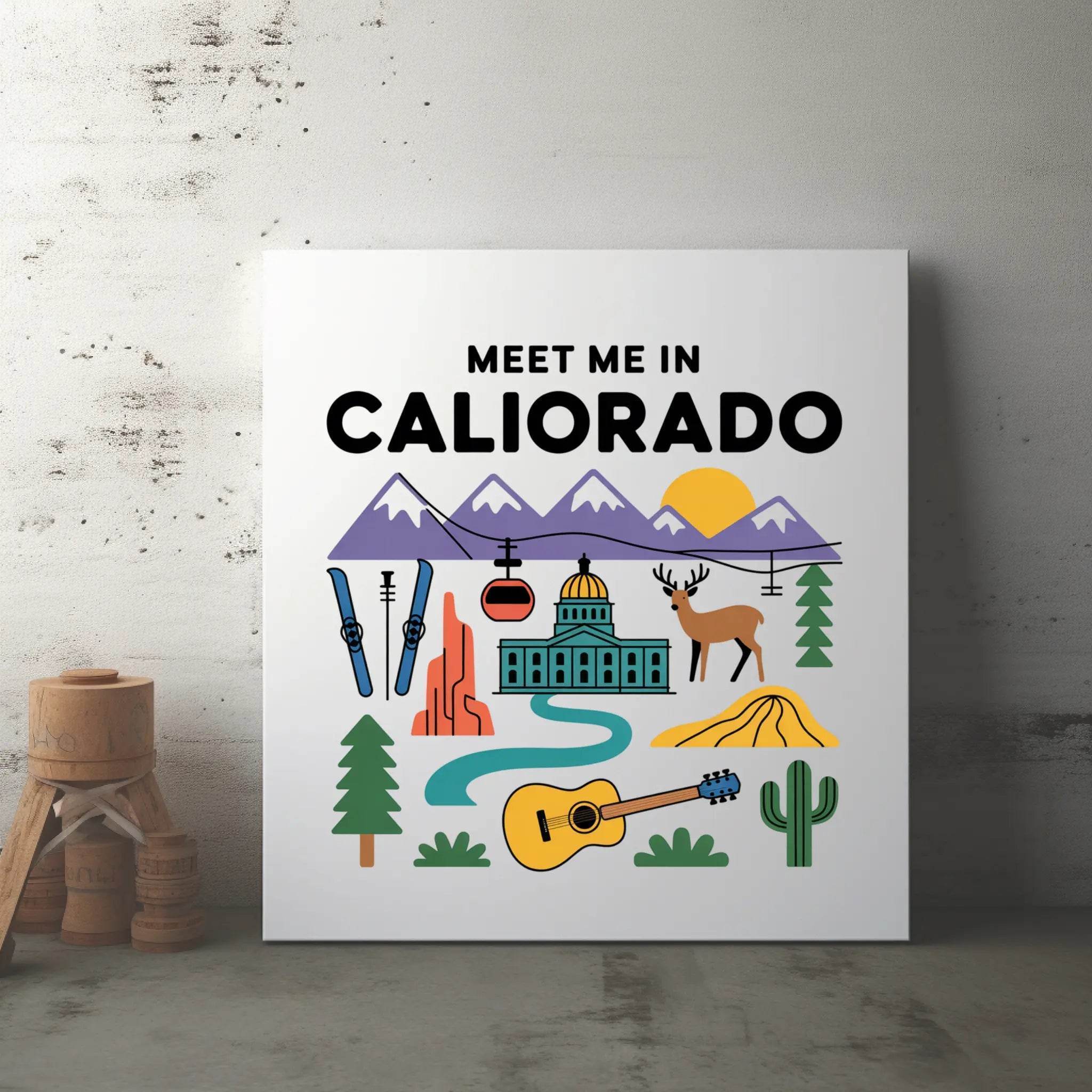 Meet Me in Colorado Poster Canvas – Boho Travel Wall Art - CartRare