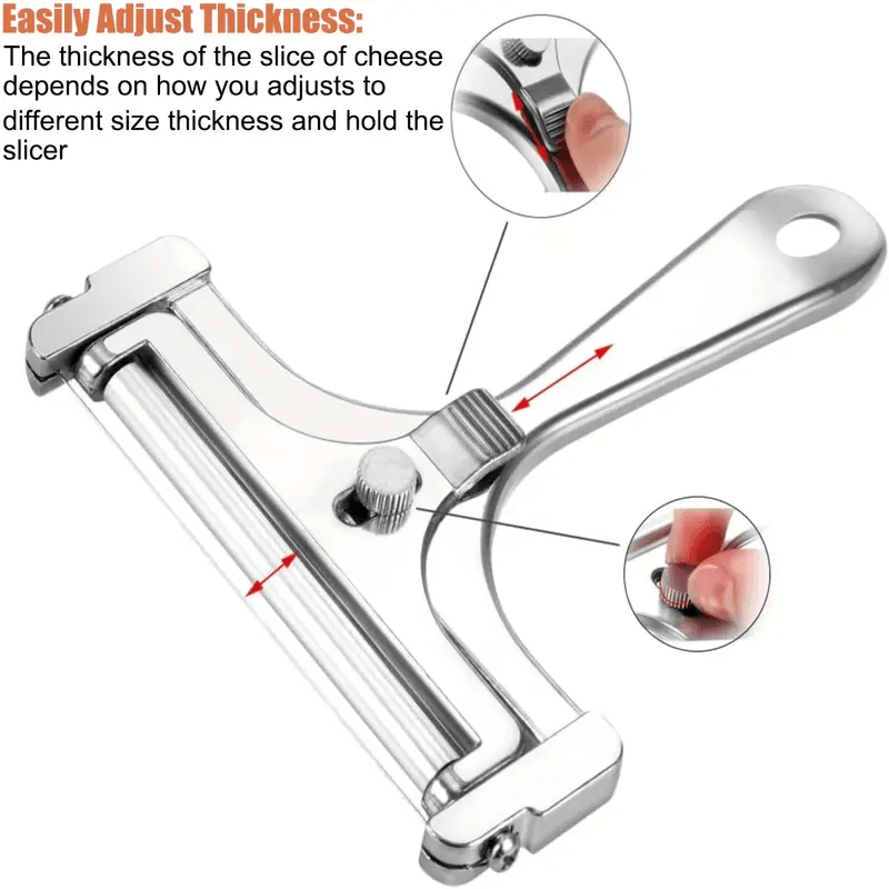 Adjustable Cheese Slicer with Wire and Rollers – Adjustable Cutter for Perfect Slices - CartRare