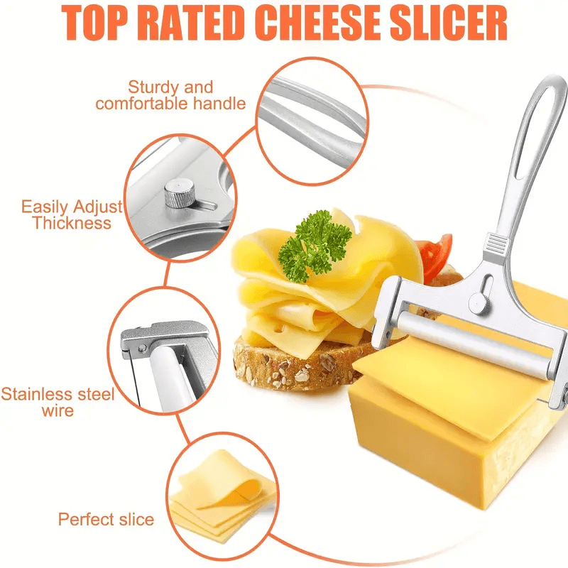 Adjustable Cheese Slicer with Wire and Rollers – Adjustable Cutter for Perfect Slices - CartRare